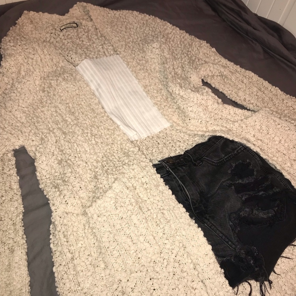 SOLD: long tan cardigan